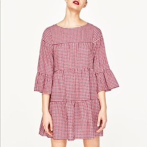 Zara red gingham dress